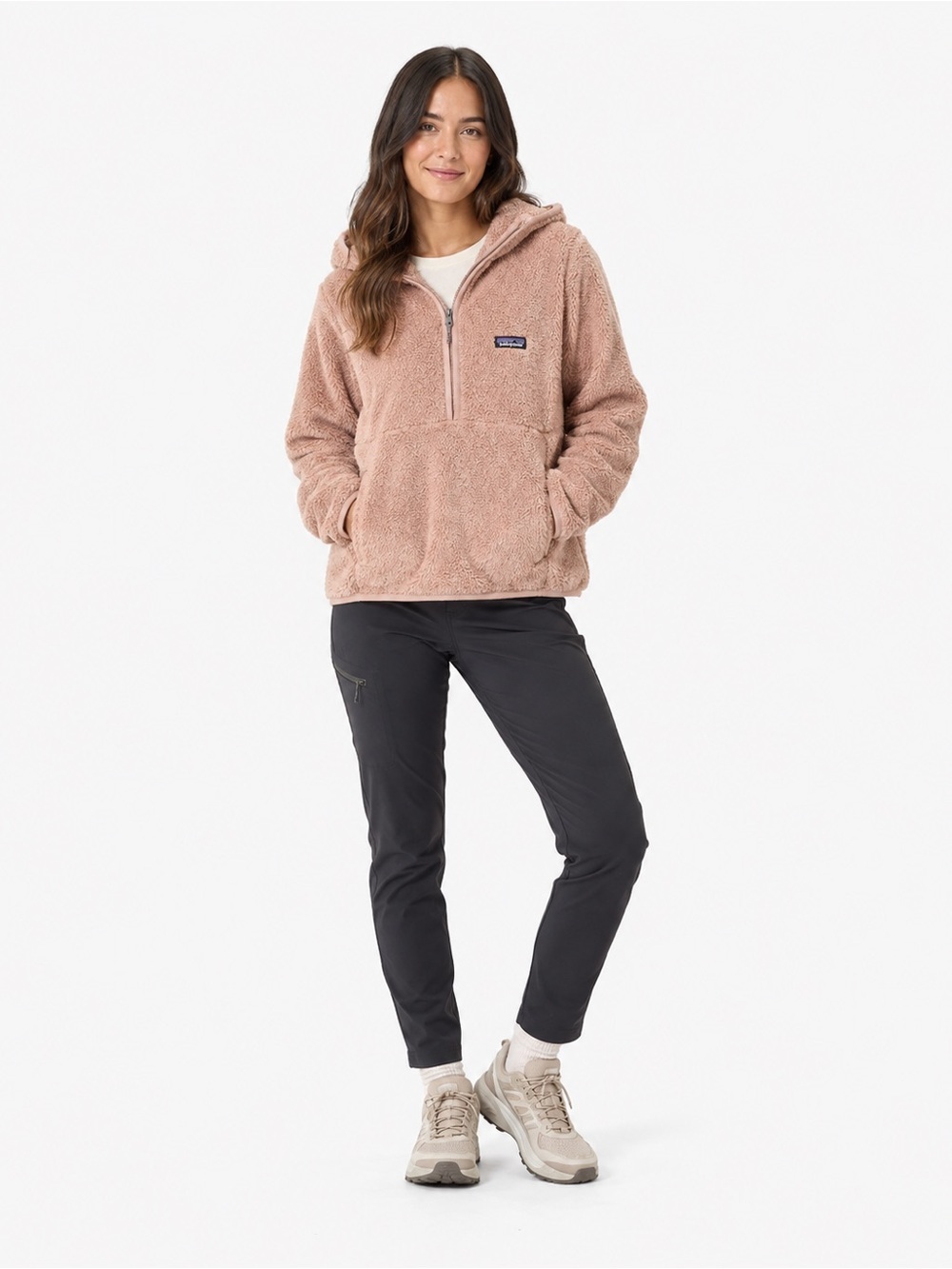Patagonia Women's Los Gatos High Pile Fleece Hooded Pullover XS Tan